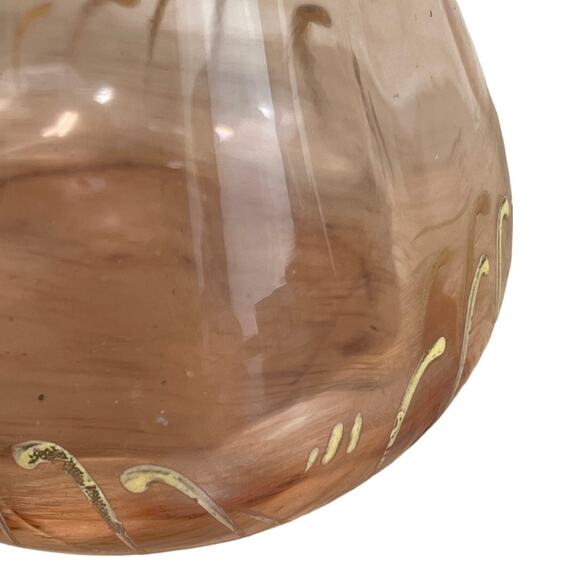 Vintage Signed Moser Art Glass Pink Vase Gold Gilt Great Condition - Picture 4 of 10